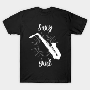 Saxy Girl - Saxophone Player Funny Puns Saxophonist Sax T-Shirt